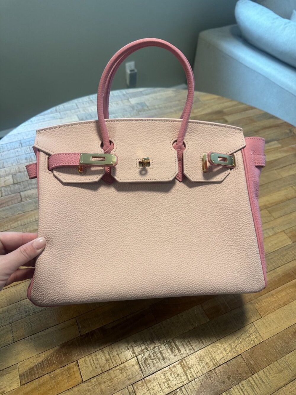 Women's Structured Top-Handle Hermes Style Bag